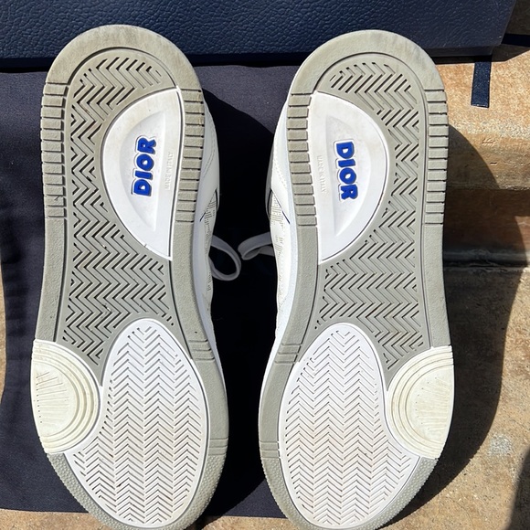 Authentic Dior B27 Low-Top Sneaker. White and Blue smooth calfskin in Mens Sz 12 - Picture 8 of 11